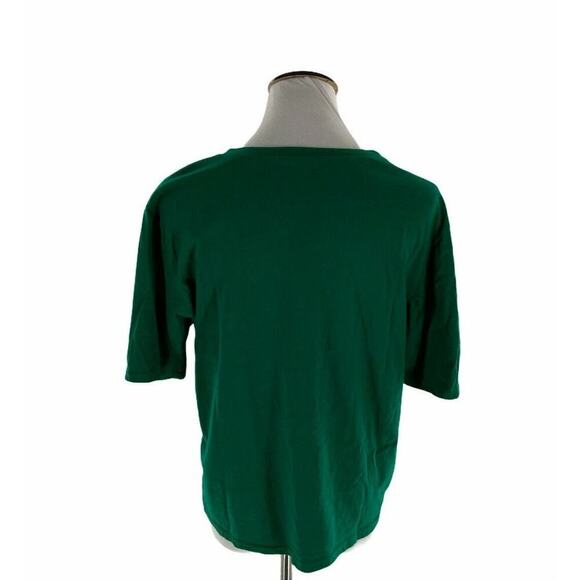 Women's Graphic Tee With Floral Rhinestone Mesh Hair Pearl Necklace T-shirt XL - Picture 3 of 6